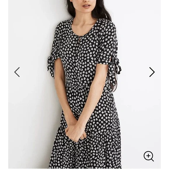 Madewell Tie-Sleeve Midi Dress - Picture 2 of 5